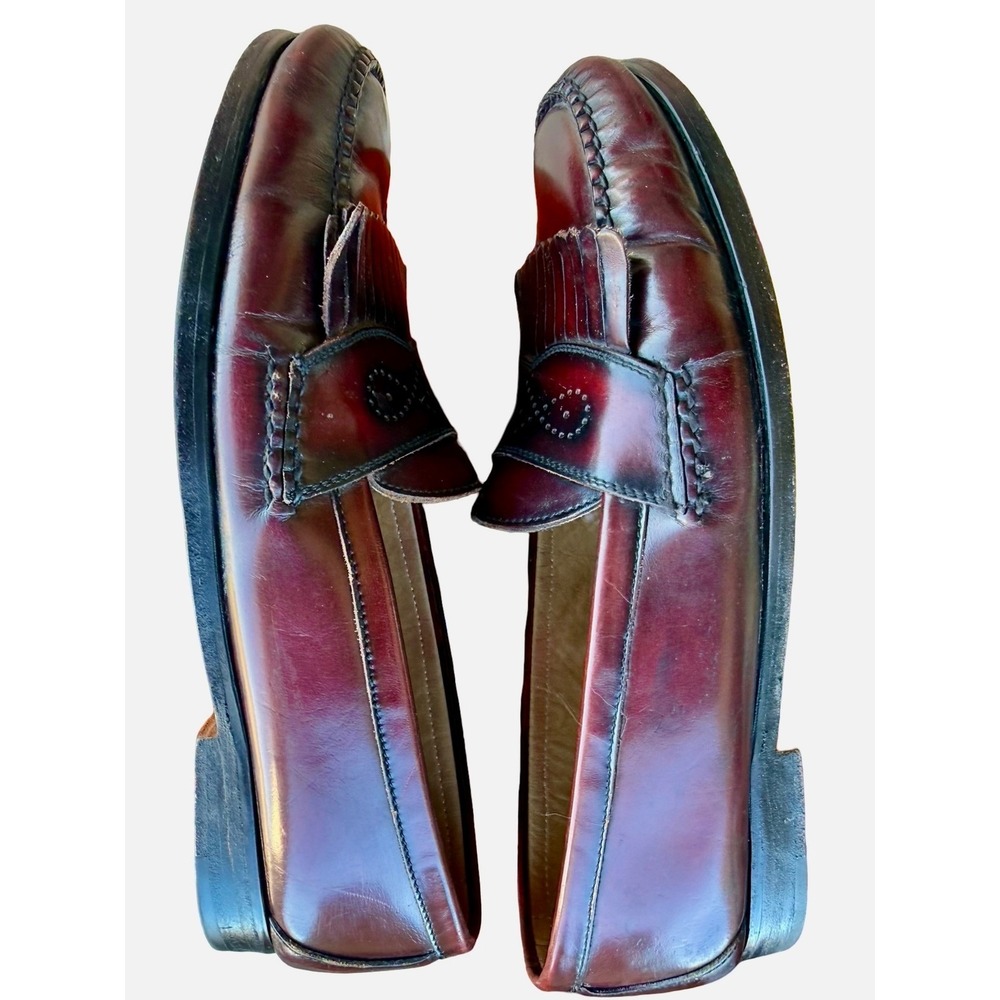 Cole Haan Burgundy Oxblood Tassel Kiltie‎ Loafers Men's 9 - Picture 3 of 7